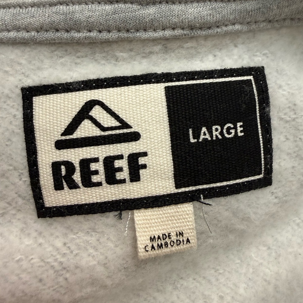 Reef Mens Fleece Pullover Hoodie Gray Large - Picture 3 of 7